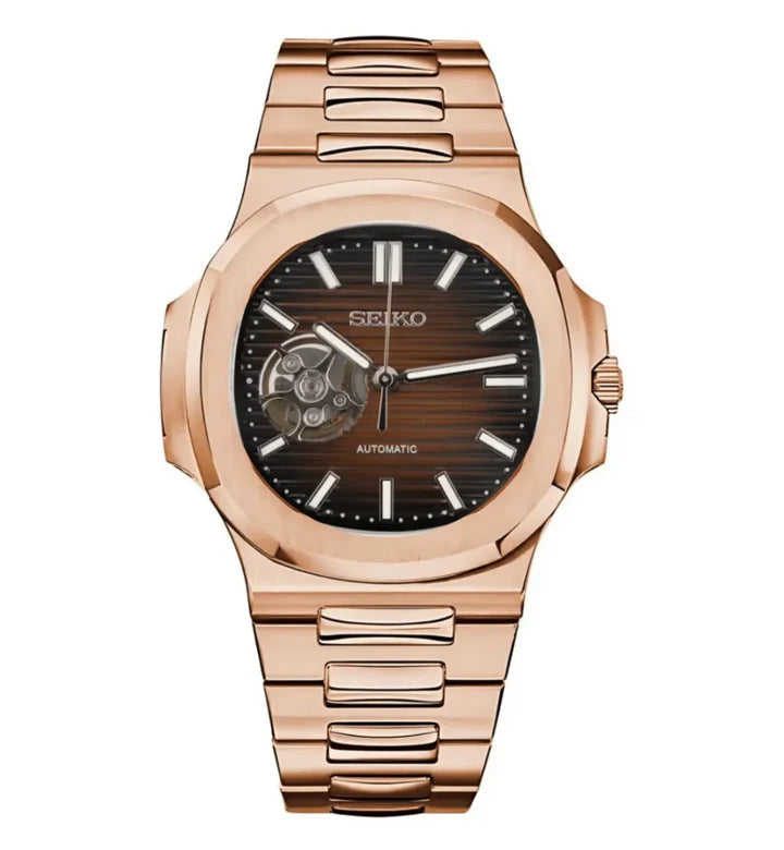 Nautiko Corazon Abierto Chocolate y Oro Rosa